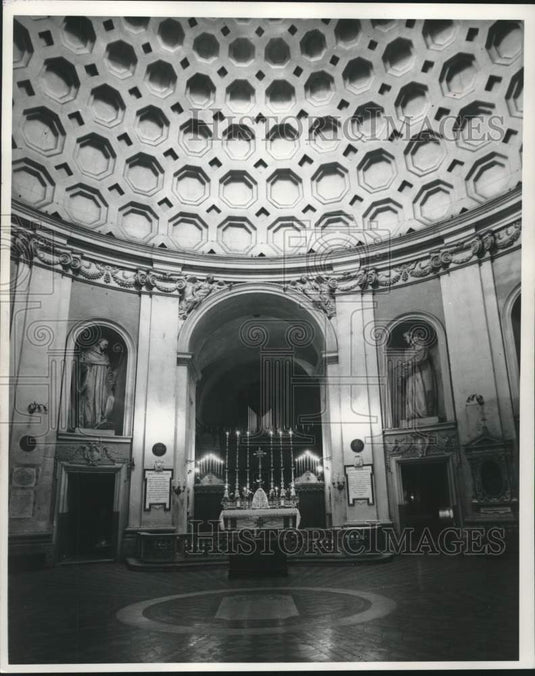 1959 Press Photo Rome, Italy's San Bernardo Church Built Over The Ruins Of Baths - Historic Images