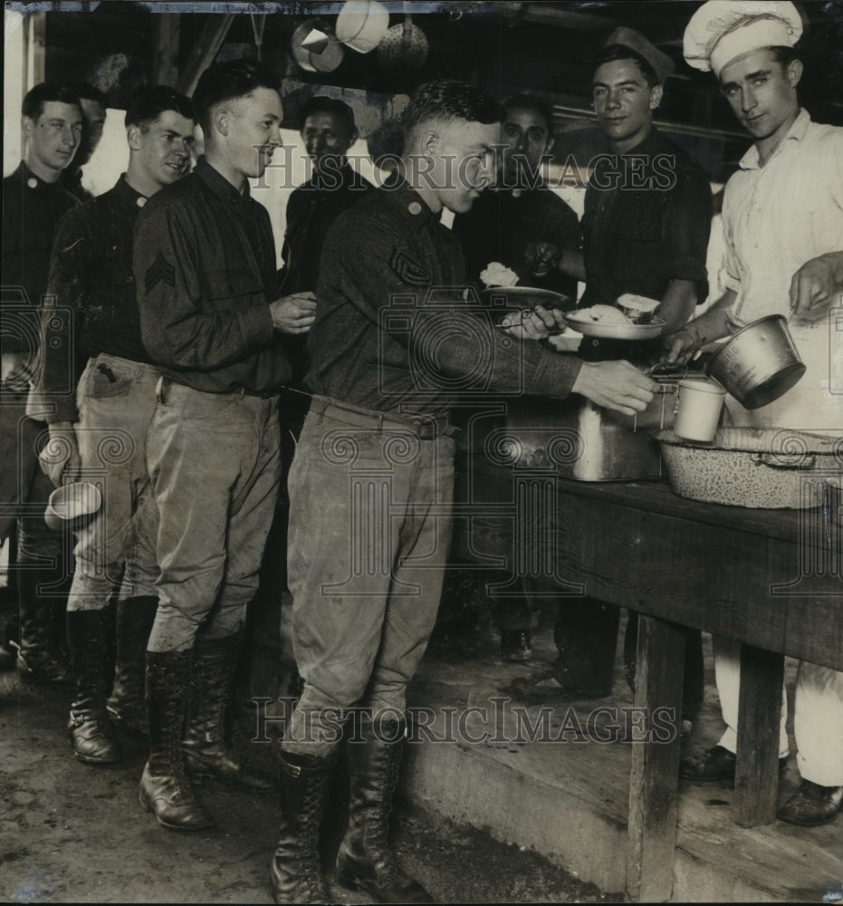 1928 Press Photo Wisconsin National Guard in mess tent. - mjz03060- Historic Images