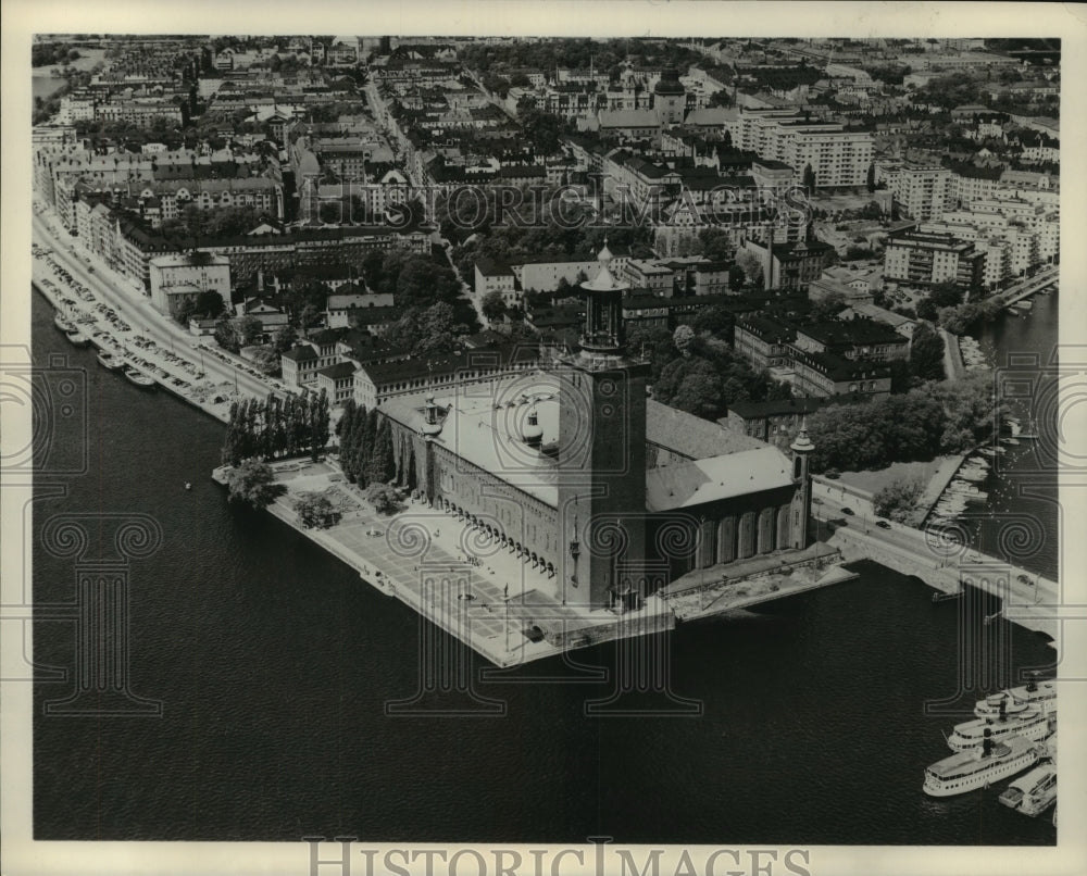 1982 Aerial View of the Town Hall of Stockholm In Sweden-Historic Images