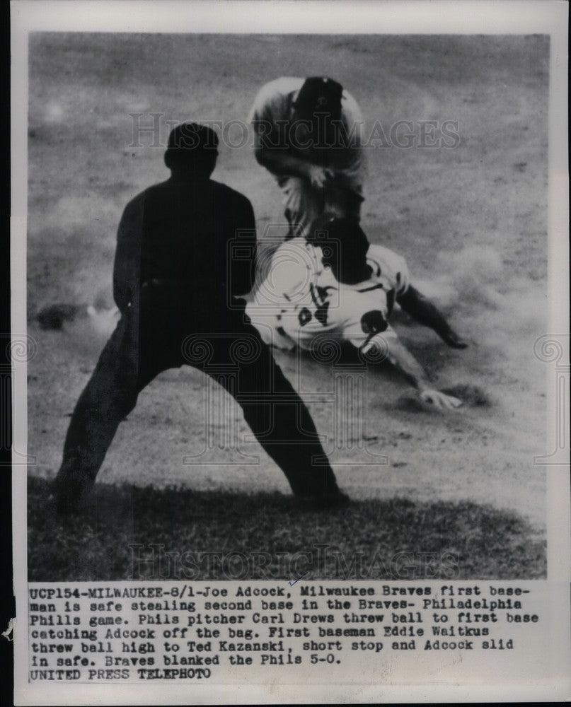 1958 Joe Adcock, Milwaukee Braves - Historic Images