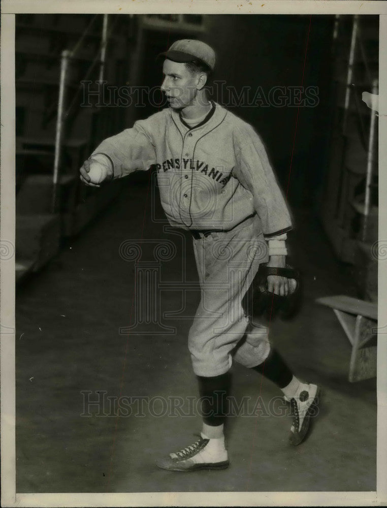 1929 Press Photo Jean Gruhler University Of Pennsylvania Pitcher - Historic Images