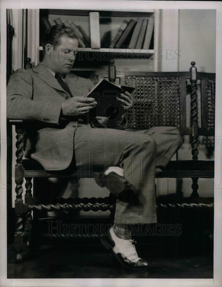 1935 Press Photo Bruce Caldwell, Yale Law School Student, Brooklyn Dodgers - Historic Images