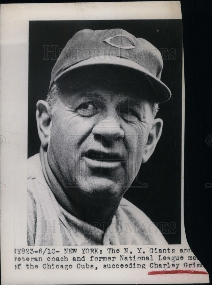 1949 Charlie Grimm, Chicago Cubs - Historic Images