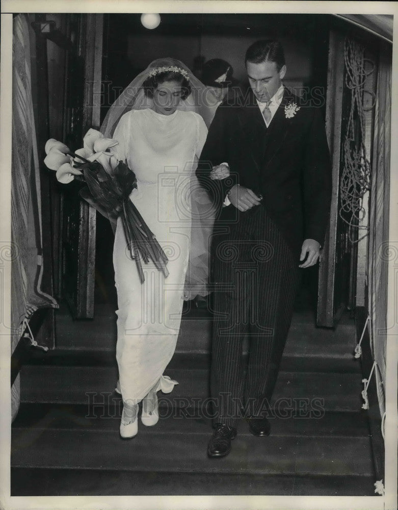 1934 Press Photo Charles Devans Ex-Yankee Star Gets Married-Historic Images