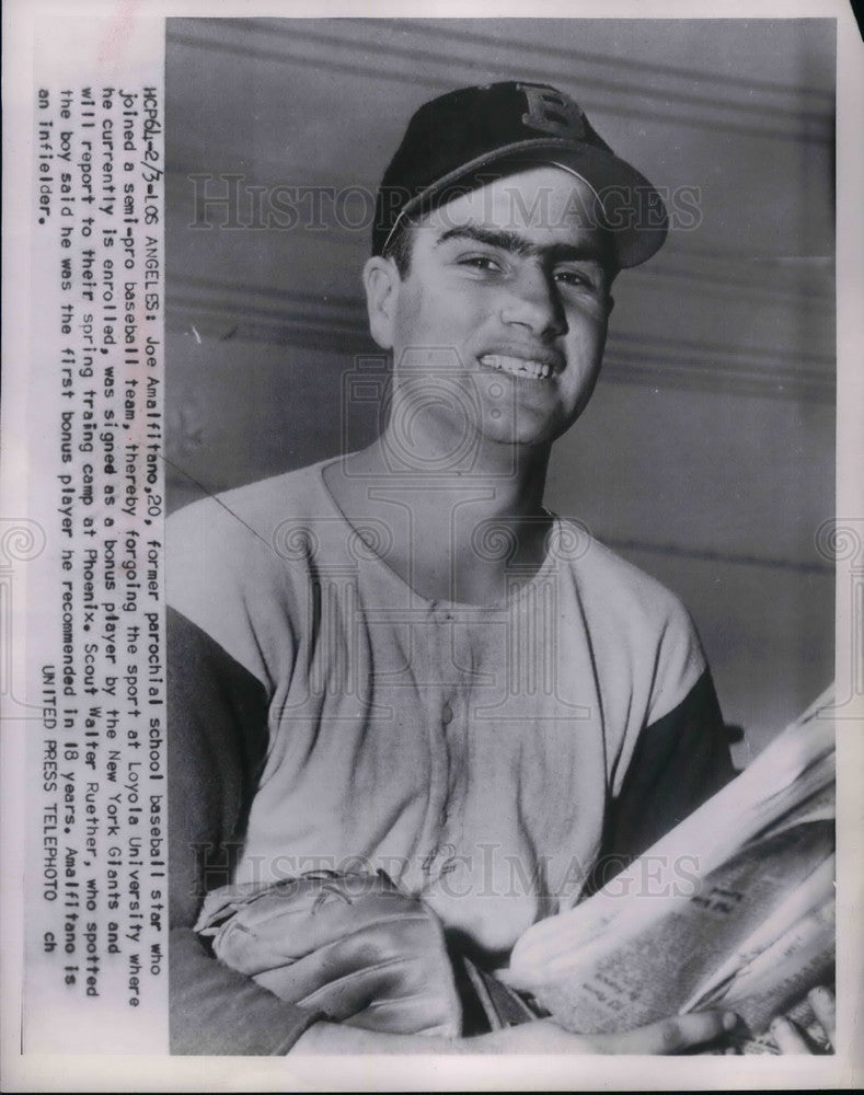 Joe Amalfitano Signed By New York Giants - Historic Images