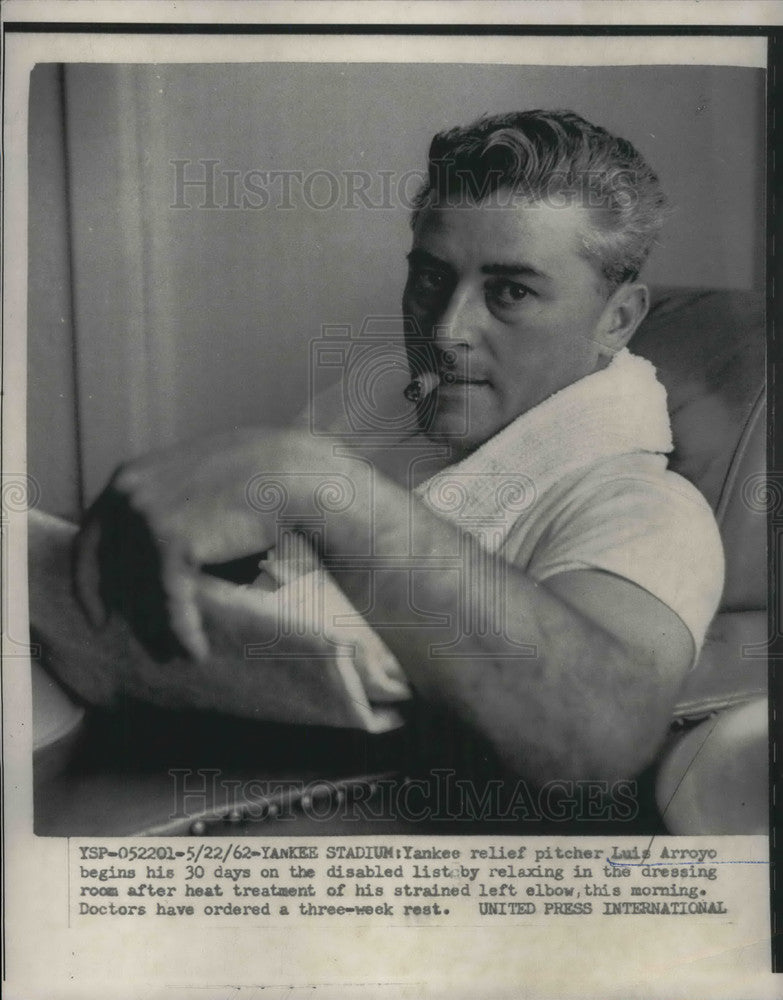 1962 Luis Arroyo, New York Yankees Relief Pitcher - Historic Images