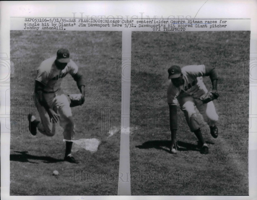 1959 Press Photo Cubs Centerfielder George Altman - Historic Images