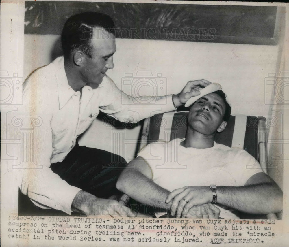 1948 Johnny Van Cuyk, Al Gionfriddo, Dodgers - Historic Images