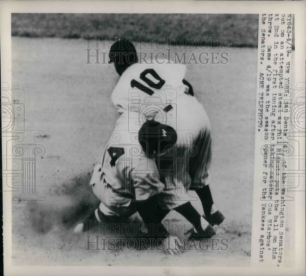 1949 Senator's Dente Out On Attempted Steal - Historic Images