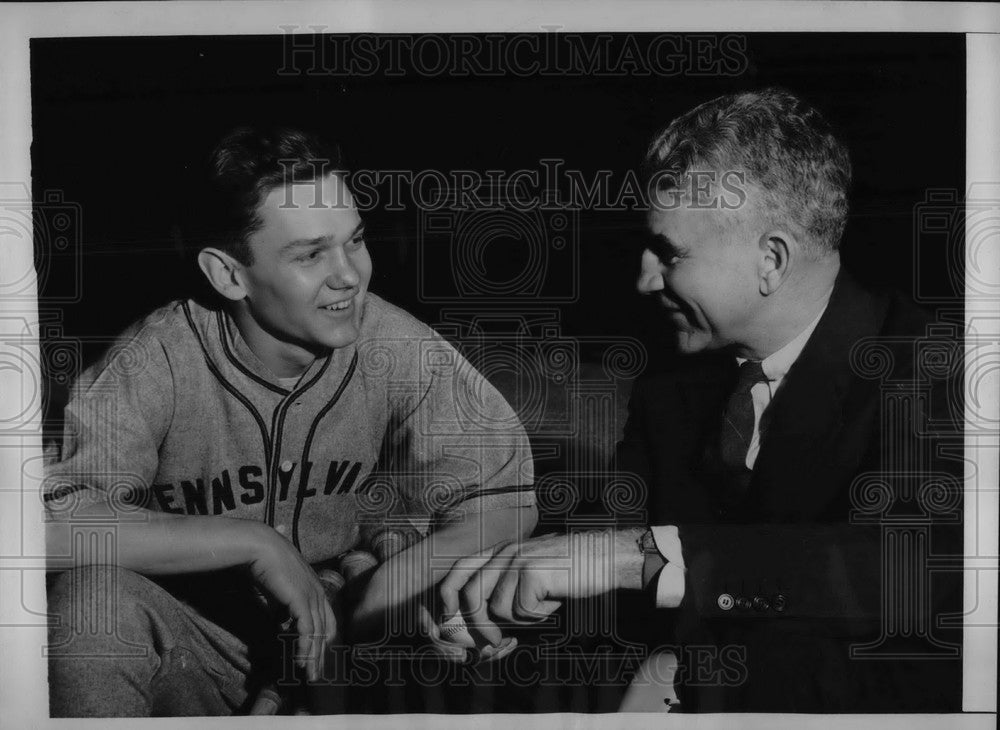 1939 Press Photo University Of Pennsylvania Baseball Team Members Diven &amp; Cariss - Historic Images