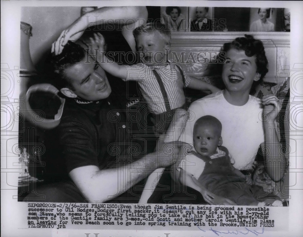 1956 Press Photo Jim Gentile of the Dodgers - Historic Images