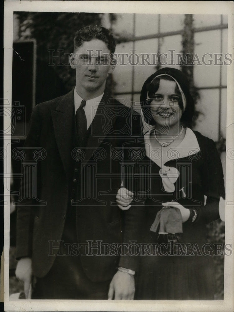 1930 Press Photo Washington Senators First Baseman Joe Kuhal With His Wife-Historic Images