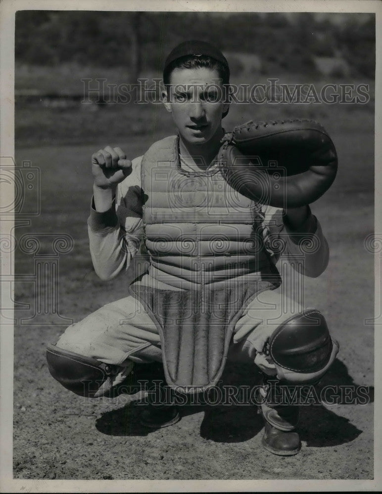1948 Press Photo Catcher Frank Manfredonia - Historic Images