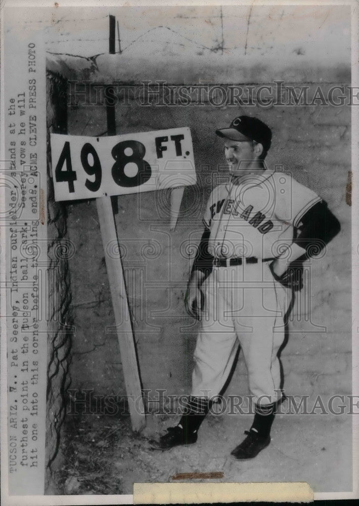 Pat Seerey Stands at Furthest Point In Tuscon Ball Park - Historic Images