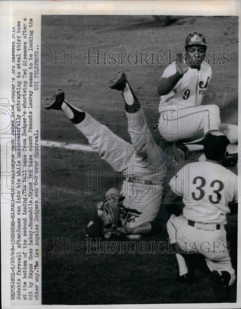 1969 Mack Jones, Bill Sudakis, Dodgers Shortstop Ted Sizemore - Historic Images
