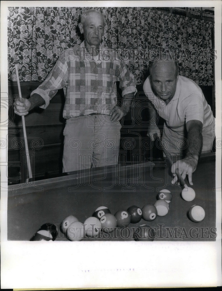 1962 New Dodgers Manager Walt Alston Plays Pool With His Father - Historic Images