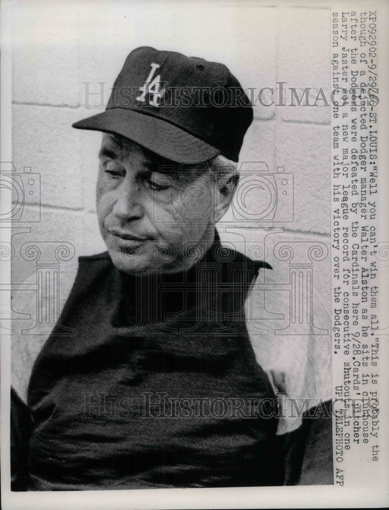 1966 Dodger Manager Walter Alston after losing to the Cardinals - Historic Images