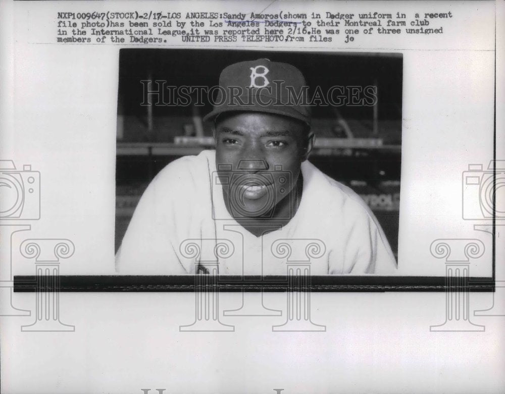 1950 Sandy Amoros sold by LA Dodgers to Montreal farm club - Historic Images
