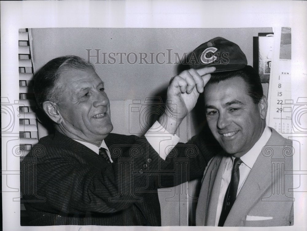 1960 Press Photo Charlie Grimm, Lou Boudreau - Historic Images