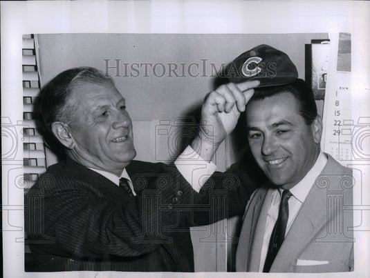 1960 Press Photo Charlie Grimm, Lou Boudreau - Historic Images