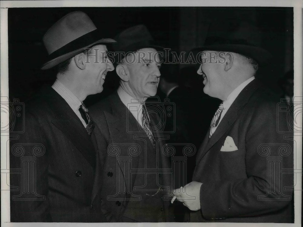1940 Press Photo Larry McPhail Pres Brooklyn Dodges John Stengel Casey Stengel-Historic Images