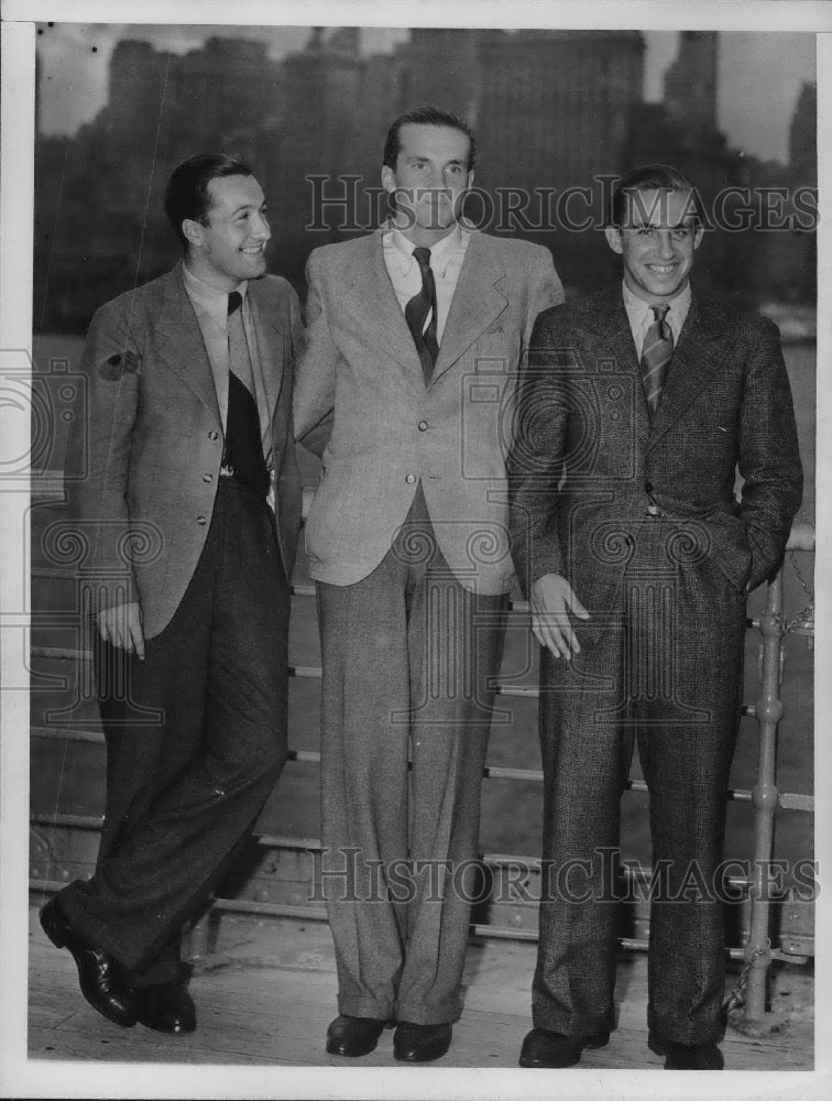 1938 Press Photo Rolf Goepfert Georg Von Metaxa &amp; Henner Herkel Tennis Players - Historic Images