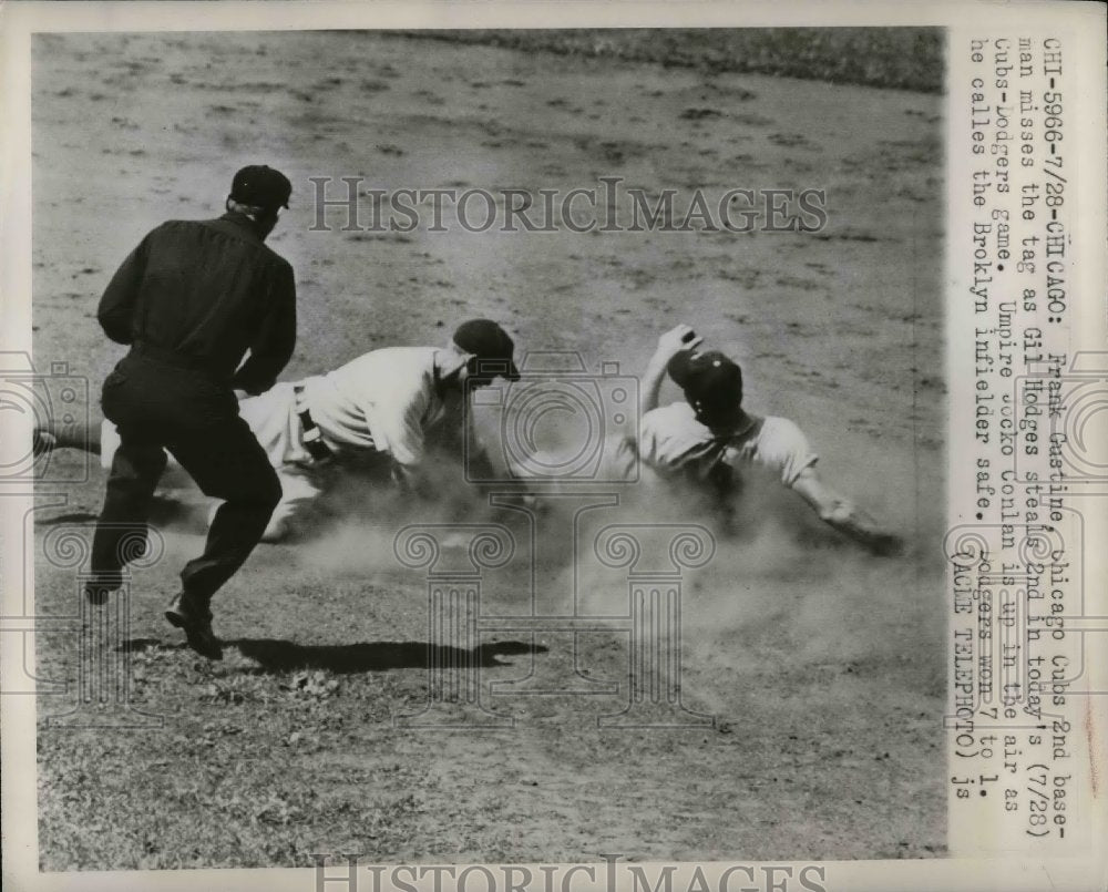 1949 Frank Gustina Chicago Cubs Gil Hodges - Historic Images
