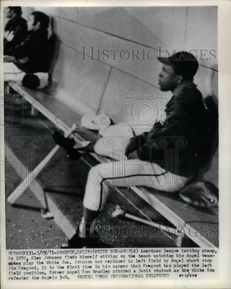 1971 Alex Johnson Watches Angels play White Sox - Historic Images