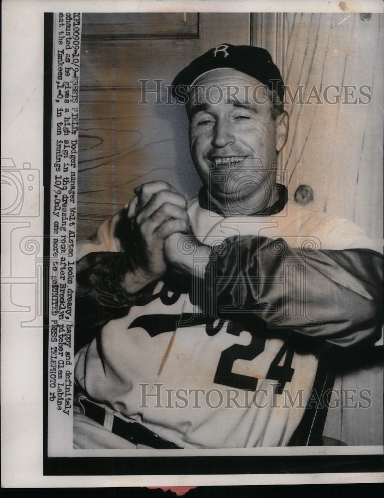 1956 Manager Walt Alston after beating the Yankees - Historic Images