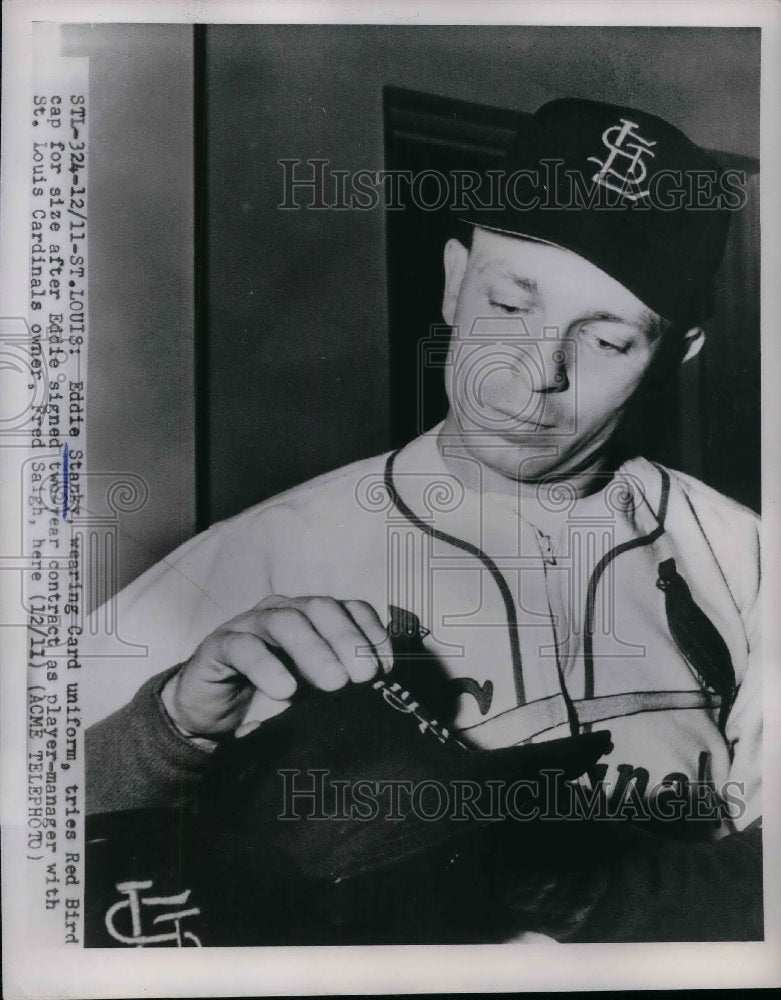 Eddie Stanky signed as player - Historic Images