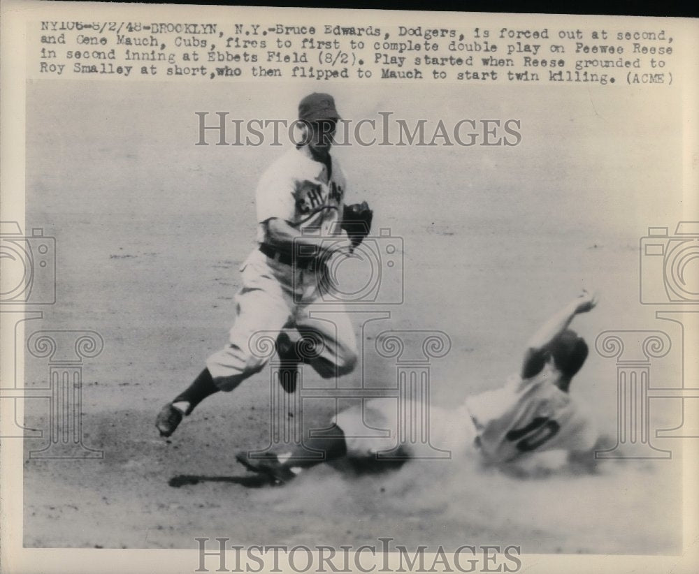 1948 Bruce Edwards Dodgers Basbeall player - Historic Images