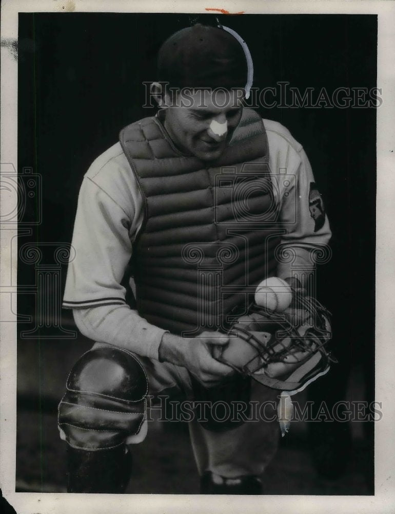 1941 Press Photo Myatt, Catcher for the Dodgers - nea06576 - Historic Images