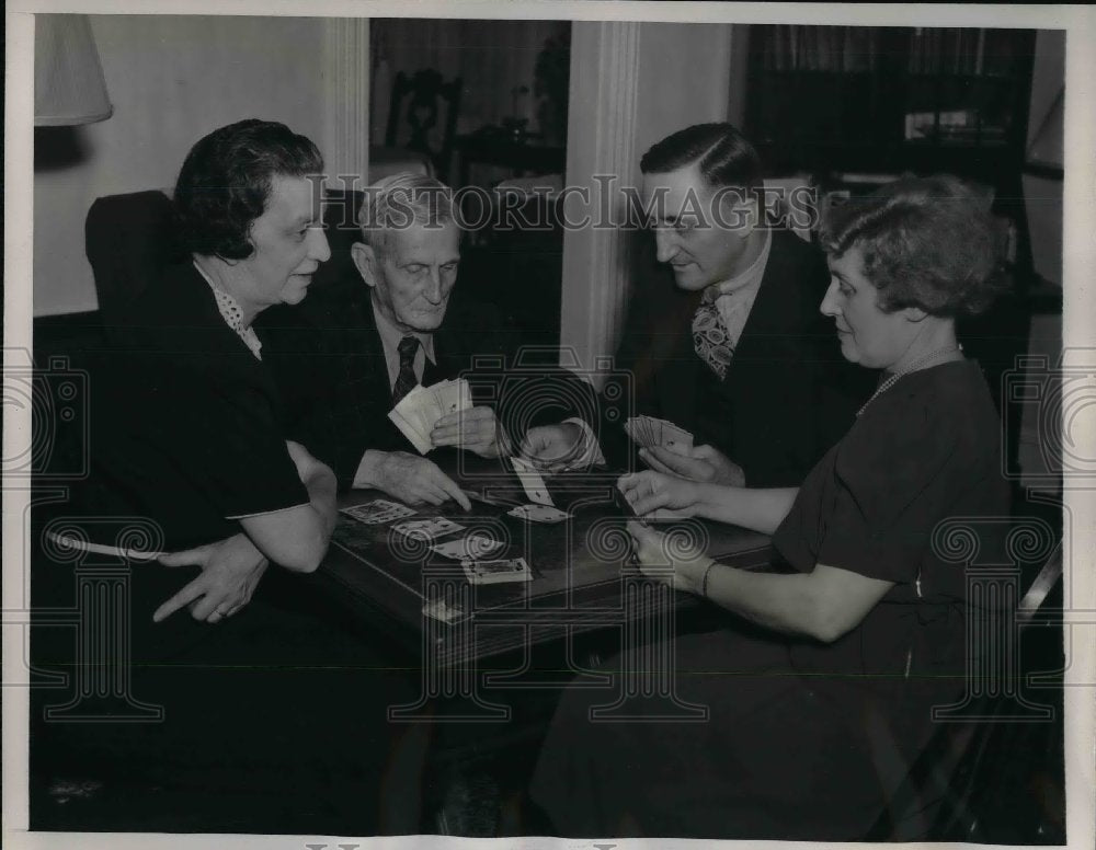 1940 Russell Blackburn, wife Lena, Parents Mr. and Mrs. W. Blackburn - Historic Images