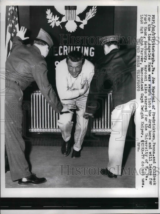 1957 Los Angeles Rams Fullback Joe Marconi Sworn Into The Army With - Historic Images