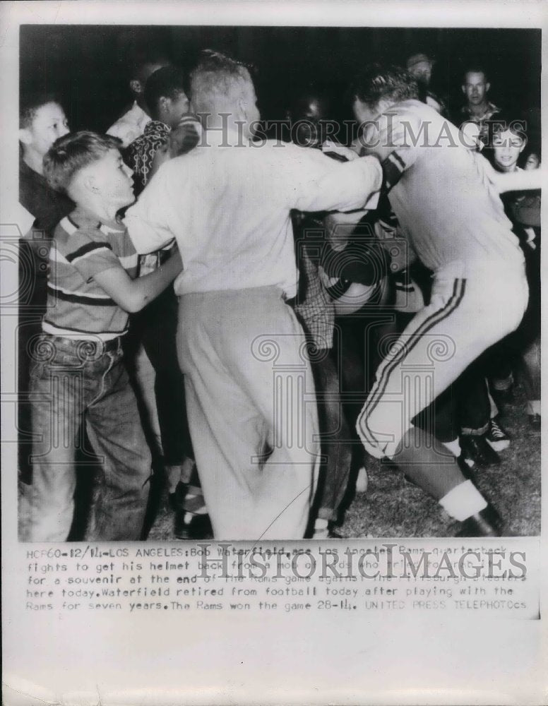 Press Photo Bob Waterfield, LA Rams &amp; fans on the field - nea07417 - Historic Images