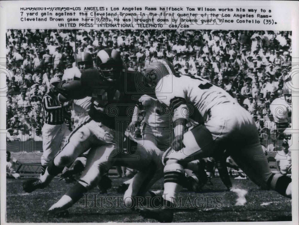 1953 Rams Tom Wilson and Browns Vince Costello - Historic Images