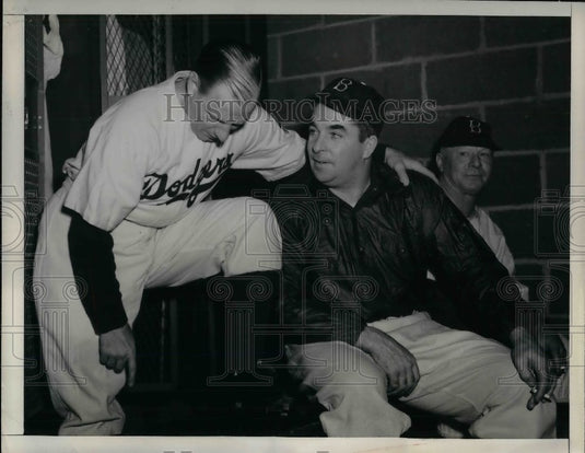 1943 Press Photo Dodgers mgr Leo Durocher & Fred Fitzsimmons-Historic Images