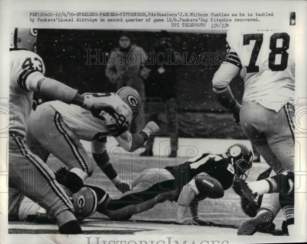 1970 Steelers Vs Packers Football Game Lionel Aldridge J.H. Wilburn - Historic Images