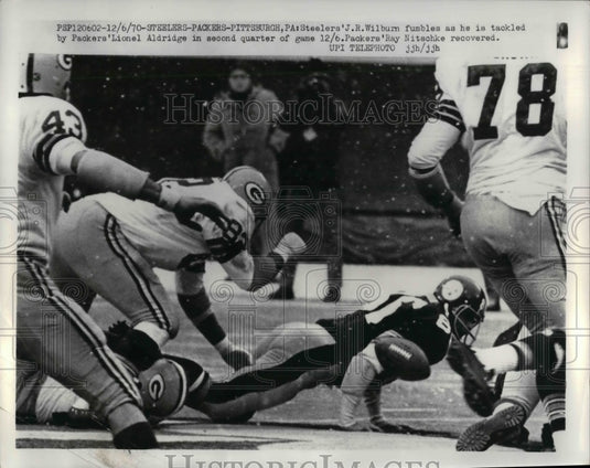 1970 Steelers Vs Packers Football Game Lionel Aldridge J.H. Wilburn - Historic Images