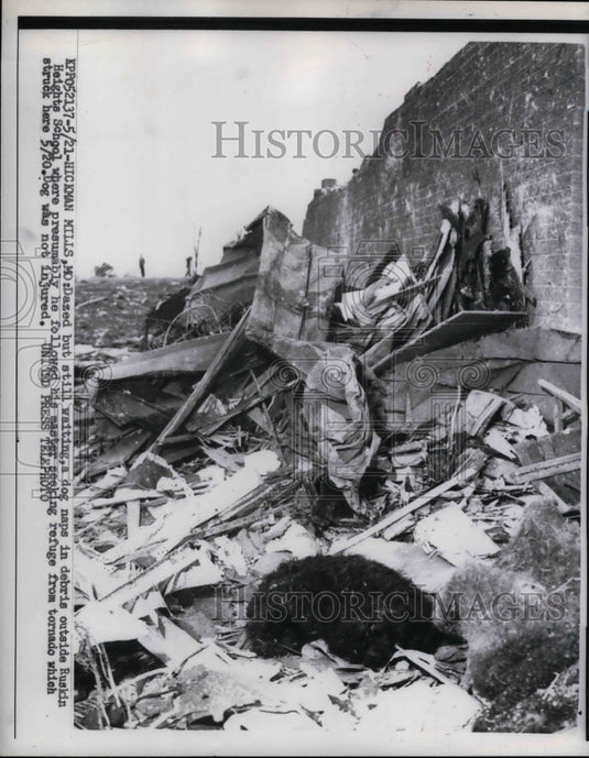1957 Ruskin Heights School after Tornado  - Historic Images