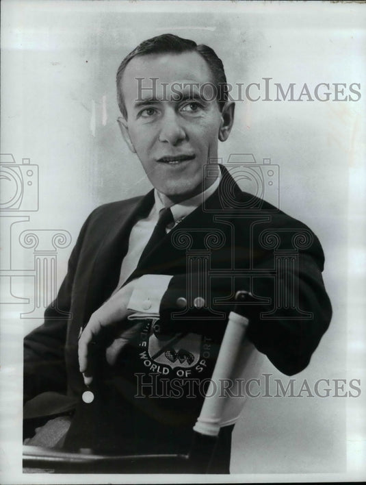 1965 American sportscaster Chris Schenkel  - Historic Images