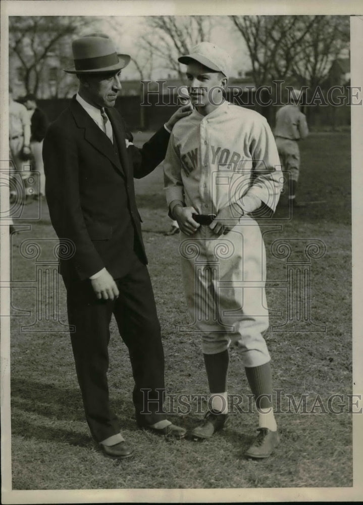 1930 Press Photo New York University Baseball Coach Bill McCarthy &amp; Mayell - Historic Images