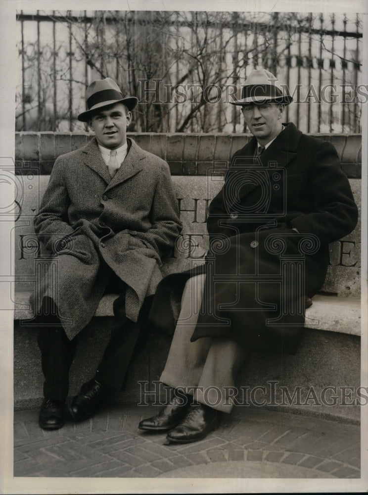 1931 Press Photo Harvard coach Carl Hageman &amp; Eddie Casey - nea13065 - Historic Images