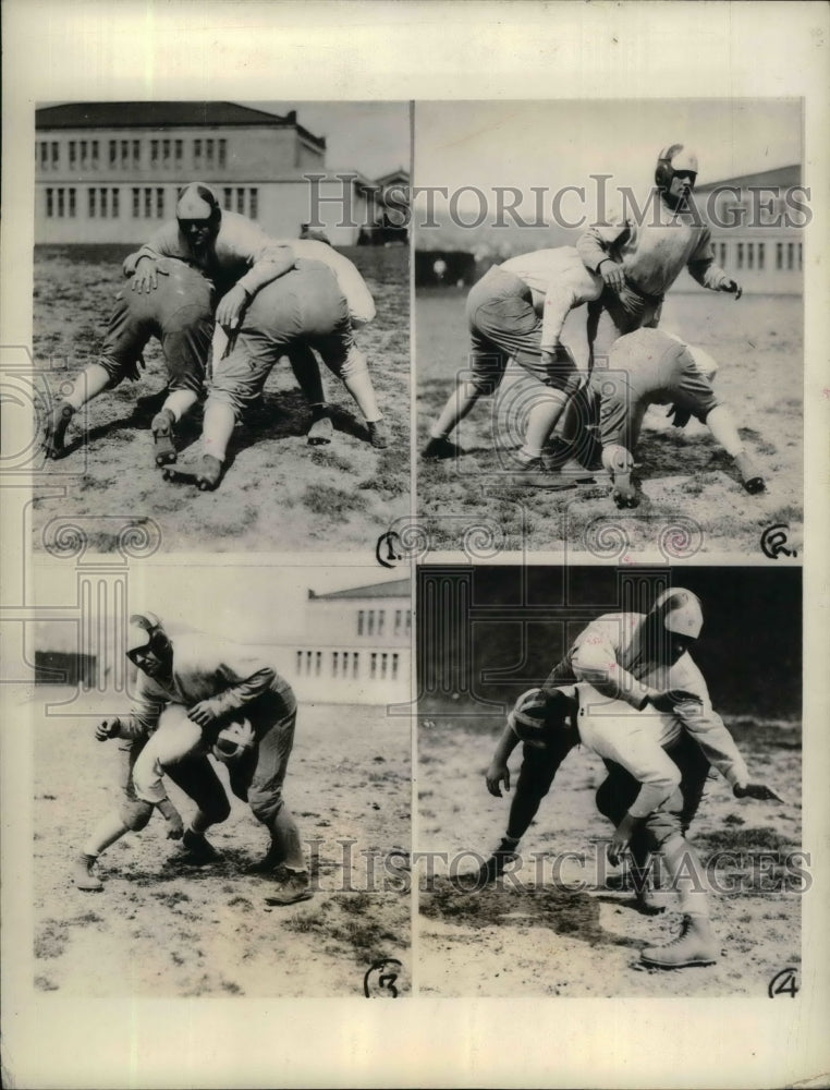 1933 Press Photo Football Players Displaying Art Of Blocking - nea13104 - Historic Images