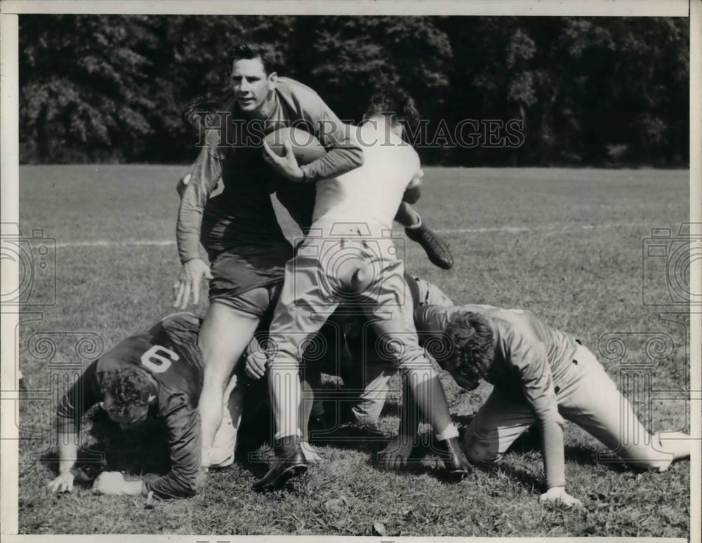 1938 Press Photo Playing football - Historic Images