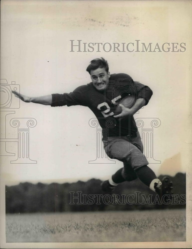 1938 Press Photo Manhattan College fullback, John Kopicki-Historic Images