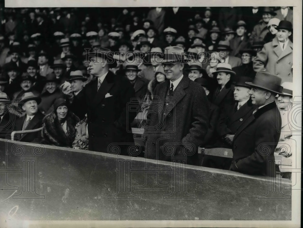 1929 Press Photo Mayor Mackey During New York Yankees Vs. Philadelphia A&#39;s Game - Historic Images