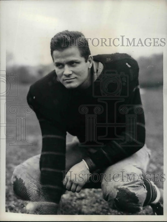 1937 Press Photo Richard Bokum, 19-years-old, Guard, Princeton University - Historic Images