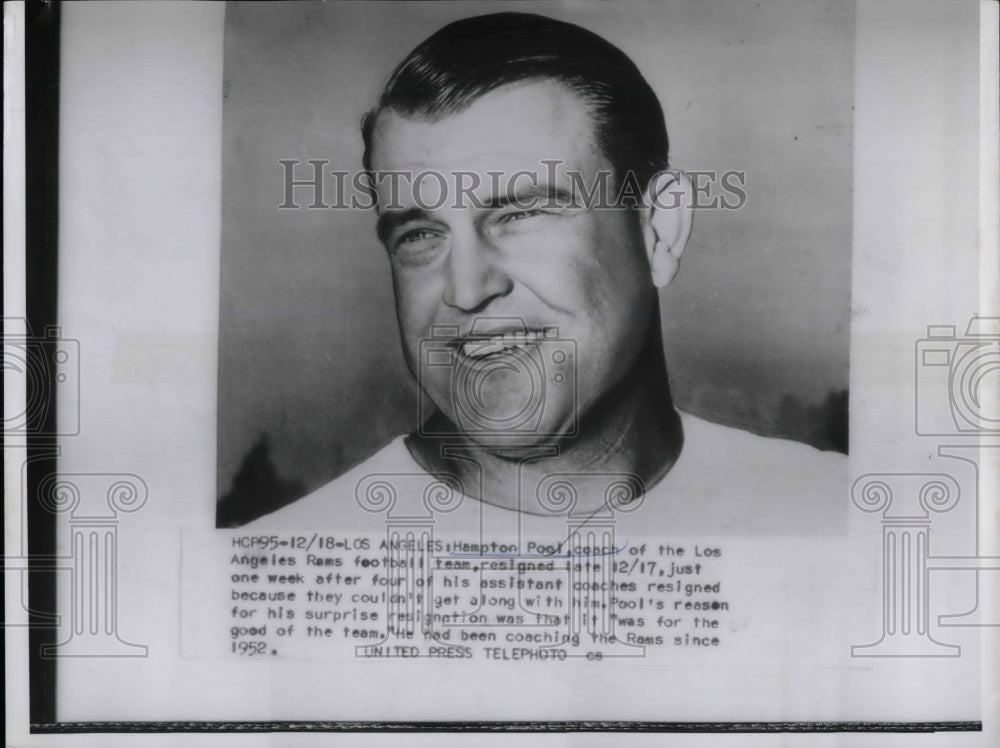 1965 Press Photo LA Rams, Hampton Pool - Historic Images