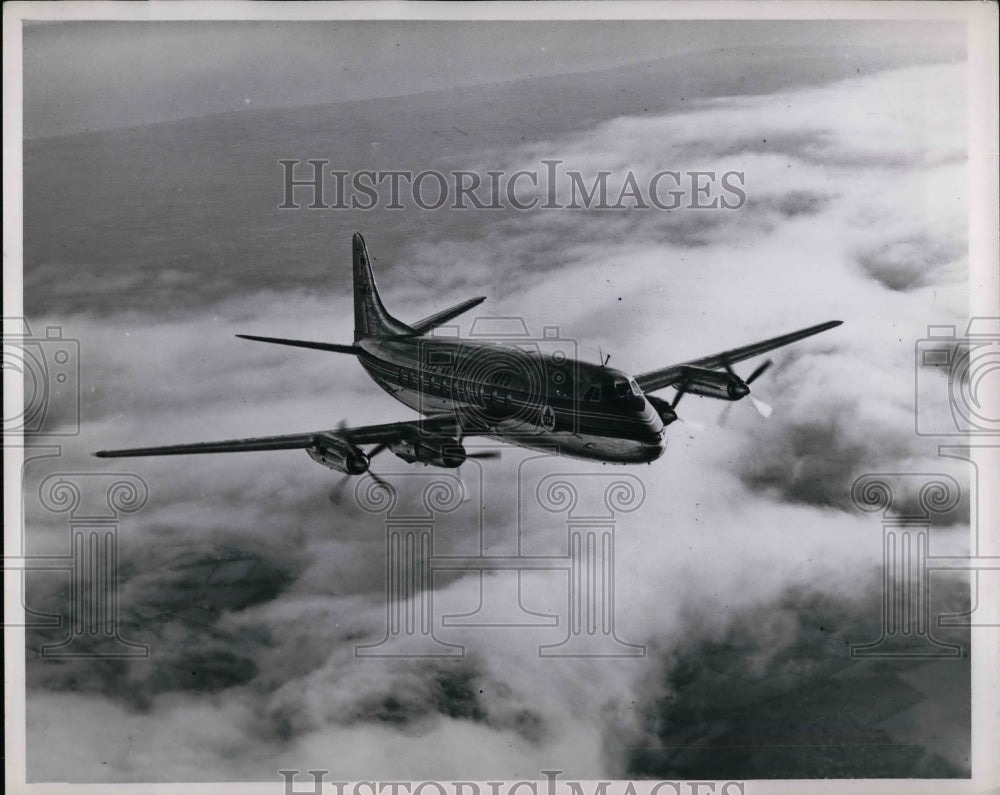 1955 Press Photo Trans Canada Passenger Jet Airplane - Historic Images